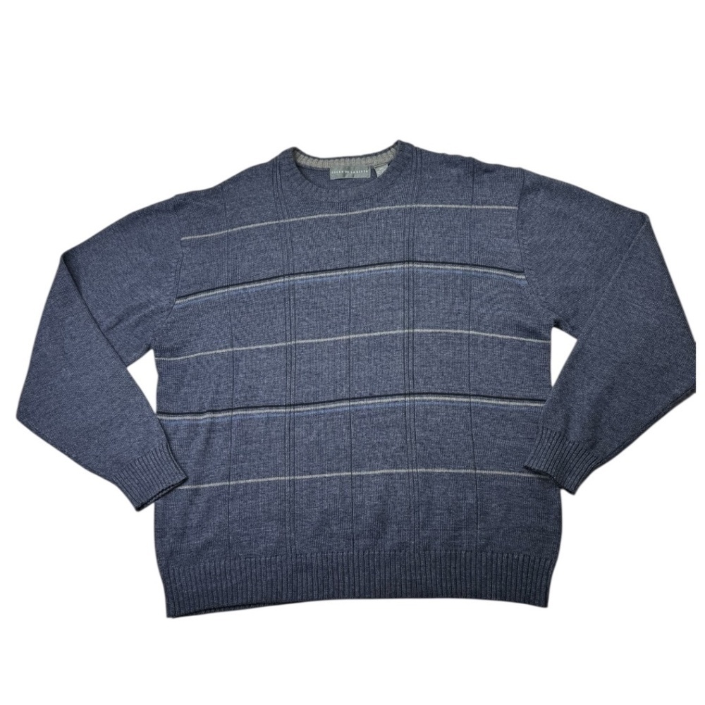 OSCAR DE LA RENTA Sweater Mens XXL Plaid Squares Pullover